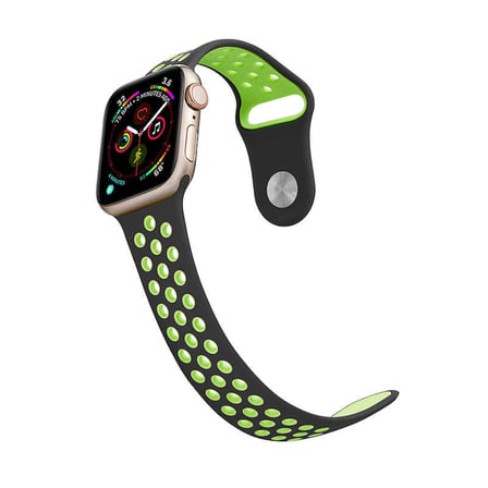 Apple Watch 44mm Uyumlu Kordon Silikon Esnek Yumuşak Delikli Spor KRD-02 Kayış