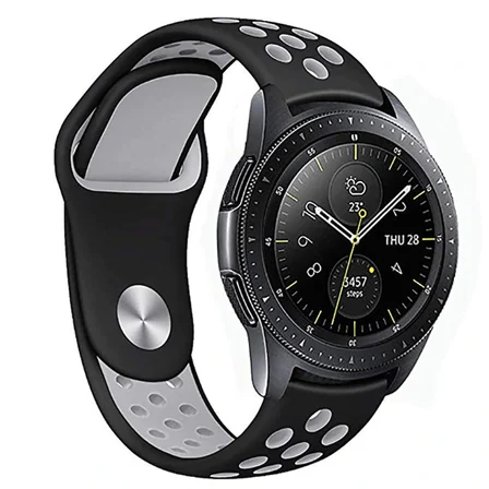 Samsung Gear S3 22mm Uyumlu Kordon Silikon Esnek Yumuşak Delikli Spor KRD-02 Kayış