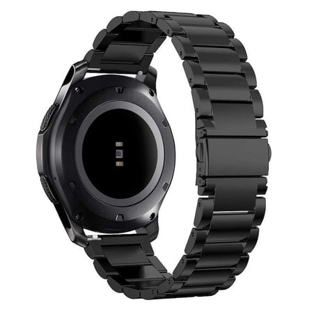 Samsung Galaxy Watch 46mm (22mm) Uyumlu Kordon Paslanmaz Metal Baklalı Tasarım KRD-04 Kayış