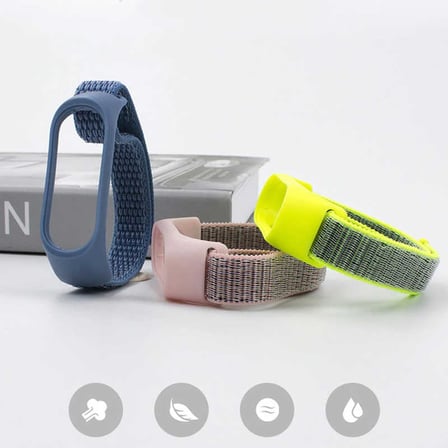 Xiaomi Mi Band 4 Uyumlu Kordon Hasır Örgü Cırt Cırtlı Terletmeyen Zore KRD-03 Kumaş Kayış