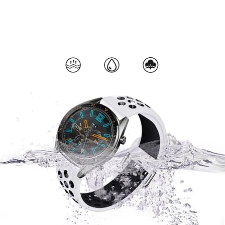 Huawei Watch GT 3 46mm Uyumlu Kordon Silikon Metal Başlıklı Esnek KRD-10 Kayış