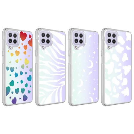 Samsung Galaxy A22 4G Uyumlu Kılıf Zore M-Blue Desenli Kapak