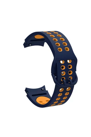 Samsung Galaxy Watch 4 46mm 22mm Uyumlu Kordon Silikon Esnek Yumuşak Delikli Spor KRD-02 Kayış