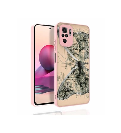 Xiaomi Redmi Note 10S Uyumlu Kılıf Desenli Kamera Korumalı Parlak Zore Nora Kapak
