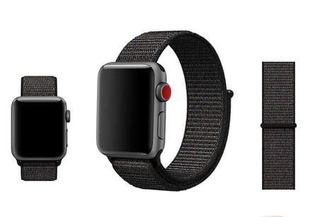Apple Watch Ultra 49mm Uyumlu Kordon Hasır Örgü Cırt Cırtlı Terletmeyen Zore KRD-03 Kumaş Kayış