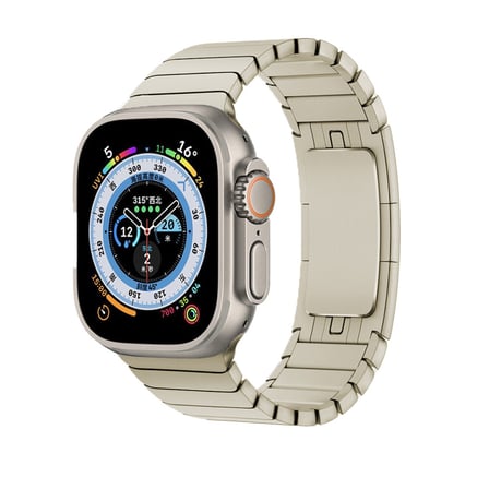 Apple Watch Ultra 49mm Uyumlu Kordon Paslanmaz Çelik Luxury Metal KRD-35 Kayış