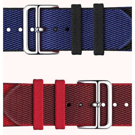 Apple Watch Ultra 49mm Uyumlu Kordon Kumaş Renkli Metal Klipsli KRD-51 Hasır Kayış
