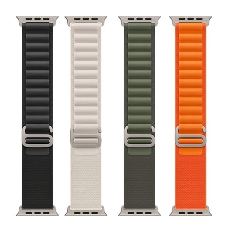 Apple Watch Ultra 49mm Uyumlu Kordon Alpine Hasır Örgü Zore KRD-74 Kumaş Kayış