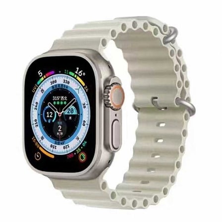 Apple Watch 44mm Uyumlu Kordon Ocean Silikon Yumuşak Esnek Metal Tokalı Zore KRD-75 Kayış