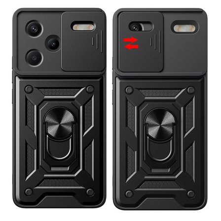 Xiaomi Redmi Note 13 Pro Plus 5G Uyumlu Kılıf Magnetik Standlı Kamera Korumalı Zore Sürgülü Vega Kapak