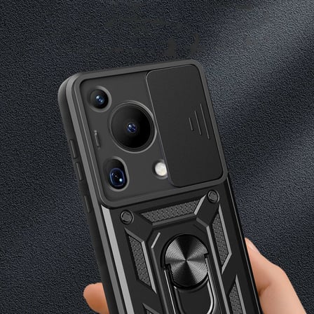 Huawei Pura 70 Ultra Uyumlu Kılıf Magnetik Standlı Kamera Korumalı Zore Sürgülü Vega Kapak