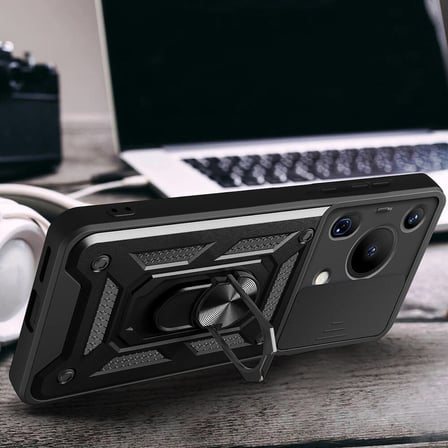 Huawei Pura 70 Ultra Uyumlu Kılıf Magnetik Standlı Kamera Korumalı Zore Sürgülü Vega Kapak