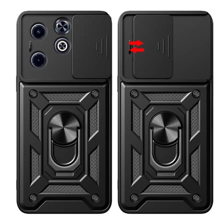 Infinix Hot 40i Uyumlu Kılıf Magnetik Standlı Kamera Korumalı Zore Sürgülü Vega Kapak