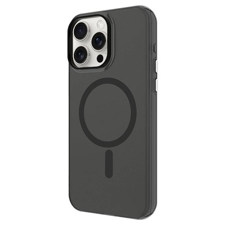 Apple iPhone 15 Pro Max Uyumlu Kılıf Zore M-safe Şarj Özellikli Buzlu Transparan C-Pro Sert Kapak