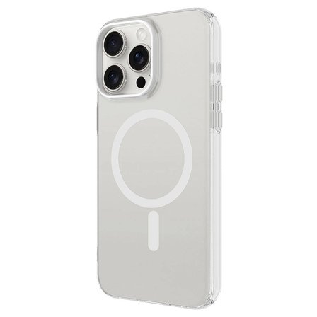 Apple iPhone 15 Pro Max Uyumlu Kılıf Zore M-safe Şarj Özellikli Buzlu Transparan C-Pro Sert Kapak