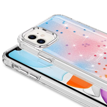 Apple iPhone 11 Uyumlu Kılıf Simli Desenli Parlak Zore Task Kapak