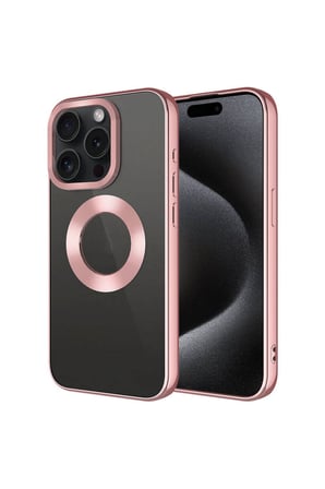 Apple iPhone 15 Pro Max Uyumlu Kılıf Tek Kamera Çerçeveli Logo Gösteren Zore Omega Kapak