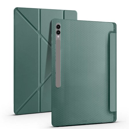 Samsung Galaxy Tab S9 Ultra SM-X910 Uyumlu Kılıf Zore Tri Folding Kalem Bölmeli Standlı Kılıf