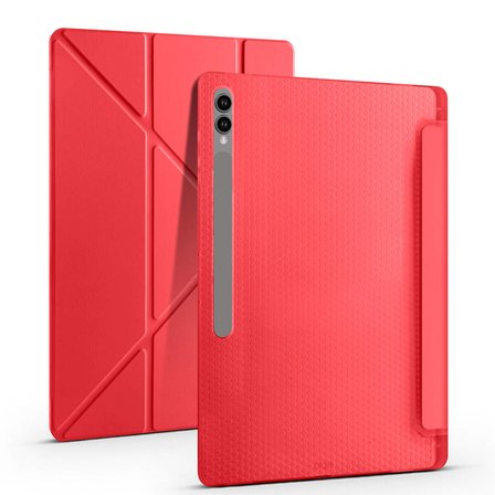 Samsung Galaxy Tab S9 Ultra SM-X910 Uyumlu Kılıf Zore Tri Folding Kalem Bölmeli Standlı Kılıf