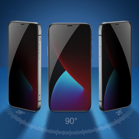 Apple iPhone 16 Pro Max Uyumlu Zore Kolay Uygulama Aparatlı 5D Magic Privacy Glass Hayalet Cam Ekran