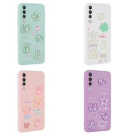 Samsung Galaxy A50 Uyumlu Kılıf Kabartma Figürlü Parlak Zore Toys Silikon Kapak