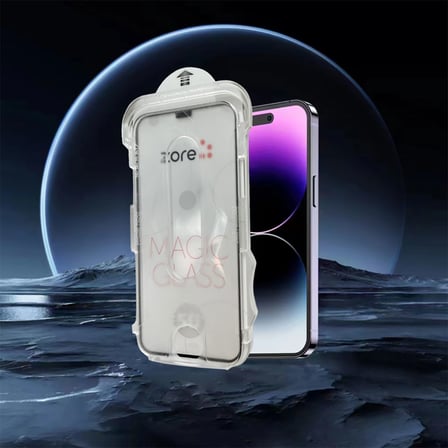 Apple iPhone 15 Pro Max Uyumlu Zore Kolay Uygulama Aparatlı 5D Magic Glass Cam Ekran Koruyucu