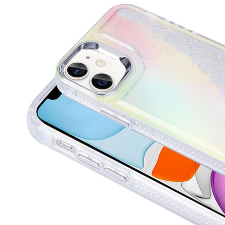 Apple iPhone 12 Uyumlu Kılıf Airbagli Renkli Arka Yüzey Boncuk Tasarımlı Zore Kumul Kapak
