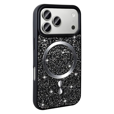 Apple iPhone 17 Pro Uyumlu Kılıf Pırlanta Tasarımlı M-safe Şarj Özellikli Zore Mozaik Silikon Kapak