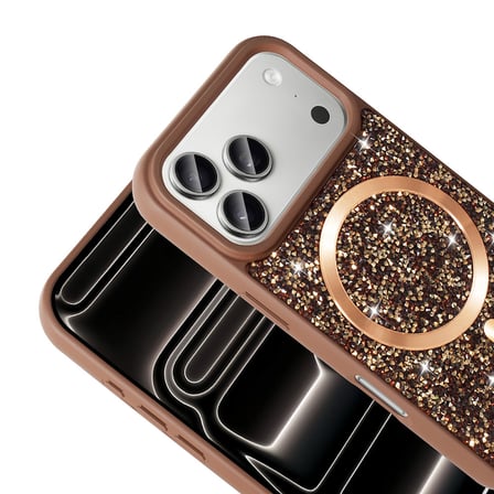 Apple iPhone 17 Pro Max Uyumlu Kılıf Pırlanta Tasarımlı M-safe Şarj Özellikli Zore Mozaik Silikon Kapak
