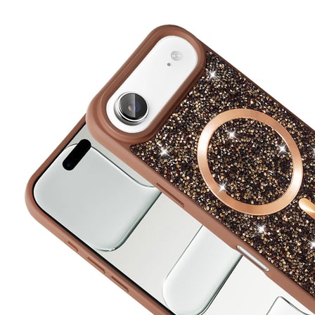 Apple iPhone 17 Air Uyumlu Kılıf Pırlanta Tasarımlı M-safe Şarj Özellikli Zore Mozaik Silikon Kapak