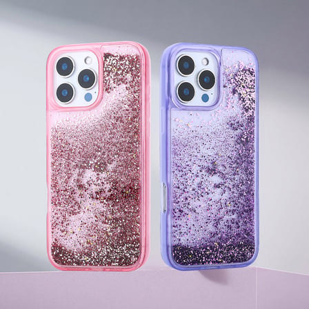 Apple iPhone 16 Pro Max Uyumlu Kılıf Sıvılı Simli Şeffaf Arka Yüzey Zore Keto Silikon Kapak