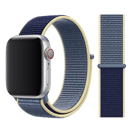 Apple Watch 44mm Uyumlu Kordon Hasır Örgü Cırt Cırtlı Terletmeyen Zore KRD-03 Kumaş Kayış