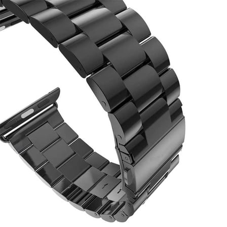 Apple Watch 42mm Uyumlu Kordon Paslanmaz Metal Baklalı Tasarım KRD-04 Kayış