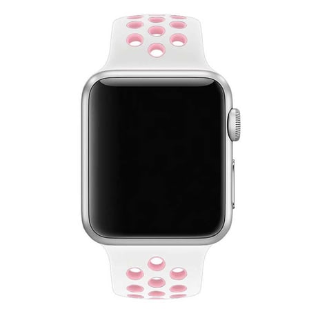Apple Watch 42mm Uyumlu Kordon Silikon Esnek Yumuşak Delikli Spor KRD-02 Kayış