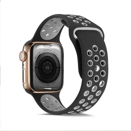 Apple Watch 42mm Uyumlu Kordon Silikon Esnek Yumuşak Delikli Spor KRD-02 Kayış