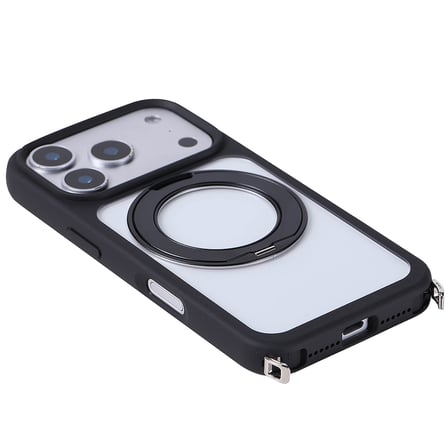 Apple iPhone 17 Pro Max Uyumlu Kılıf M-Safe Şarj Özellikli Standlı Zore Piza Silikon Kapak