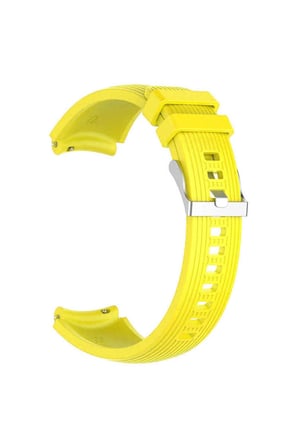 Samsung Galaxy Watch 46mm Uyumlu 22mm Kordon Silikon Çizgili Spor Yumuşak KRD-18 Kayış