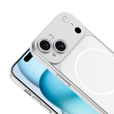 Apple iPhone 15 Uyumlu Kılıf Zore M-Safe Şarj Özellikli Kamera Korumalı Spark Kapak