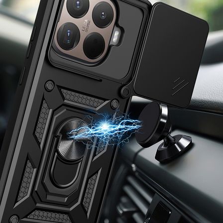 Xiaomi 15T Pro Uyumlu Kılıf Magnetik Standlı Kamera Korumalı Zore Sürgülü Vega Kapak