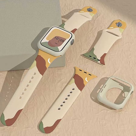 Apple Watch 38mm Uyumlu Kordon Silikon Renkli Tasarım Yumuşak Spor KRD-62 Kayış