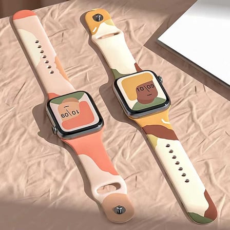 Apple Watch 42mm Uyumlu Kordon Silikon Renkli Tasarım Yumuşak Spor KRD-62 Kayış