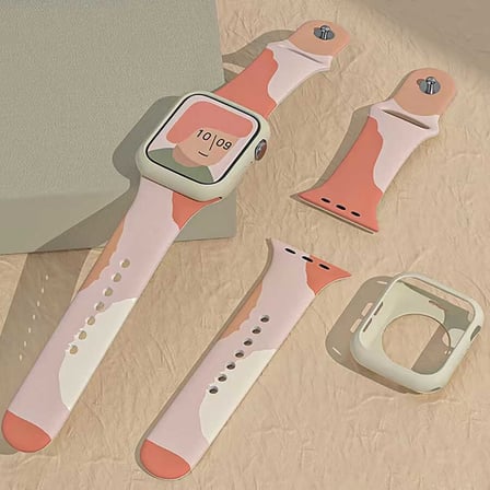 Apple Watch 42mm Uyumlu Kordon Silikon Renkli Tasarım Yumuşak Spor KRD-62 Kayış