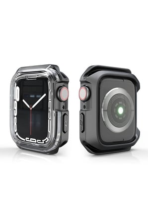 Apple Watch 7 41mm Uyumlu Zore Watch Gard 08 Sert PC + Silikon Koruyucu