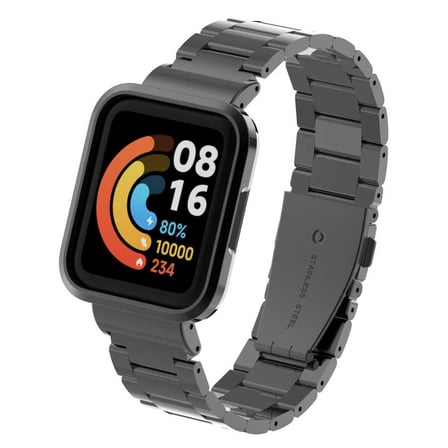 Xiaomi Redmi Watch (Mi Watch Lite) Uyumlu Kordon Paslanmaz Metal Baklalı Klipsli Zore KRD-60 Kayış