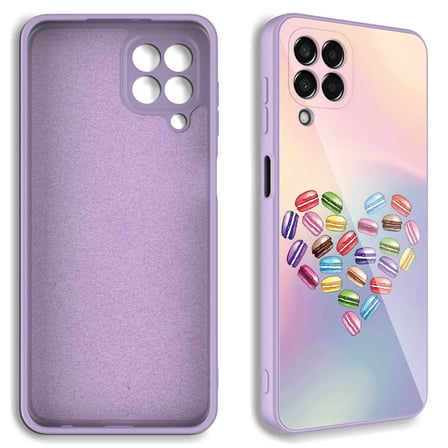 Samsung Galaxy M33 Uyumlu Kılıf Kamera Korumalı Desenli Sert Silikon Zore Epoksi Kapak
