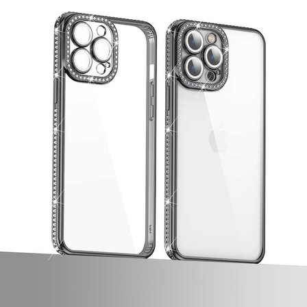 Apple iPhone 12 Pro Uyumlu Kılıf Kamera Korumalı Taşlı Zore Mina Kapak