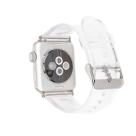 Apple Watch 38mm Uyumlu Kordon Silikon Şeffaf Transparan Esnek KRD-13 Kayış 