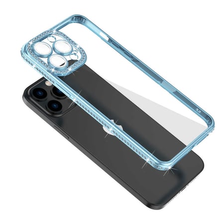 Apple iPhone 13 Pro Max Uyumlu Kılıf Kamera Korumalı Taşlı Zore Mina Kapak