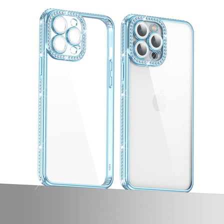 Apple iPhone 13 Pro Max Uyumlu Kılıf Kamera Korumalı Taşlı Zore Mina Kapak
