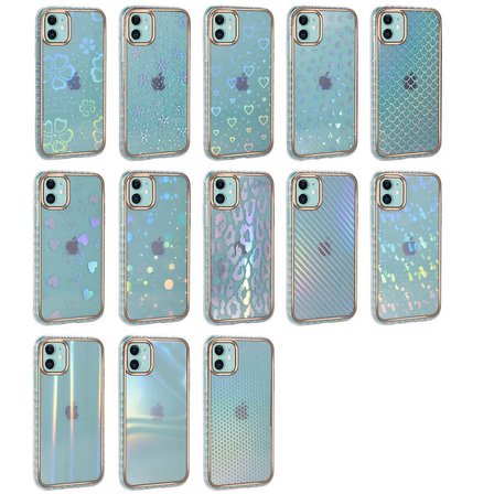 Apple iPhone 11 Uyumlu Kılıf Desenli Parlayan Transparan Zore Avva Kapak